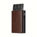 Compact Pop Up Card Wallet with RFID Blocking - Brown