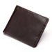 Slim Leather Wallet with Cash Compartments Card Holders - Coffee