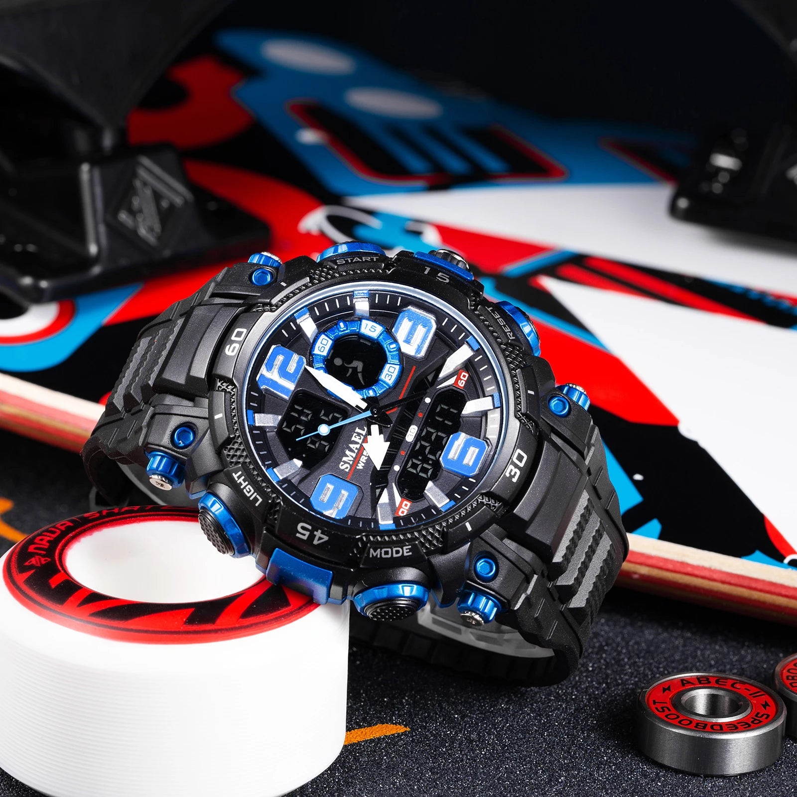 Sport Digital Analogue Wristwatch with Stopwatch