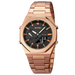 Stainless Steel Quartz Wristwatch for Men Digital - Rose Gold Black