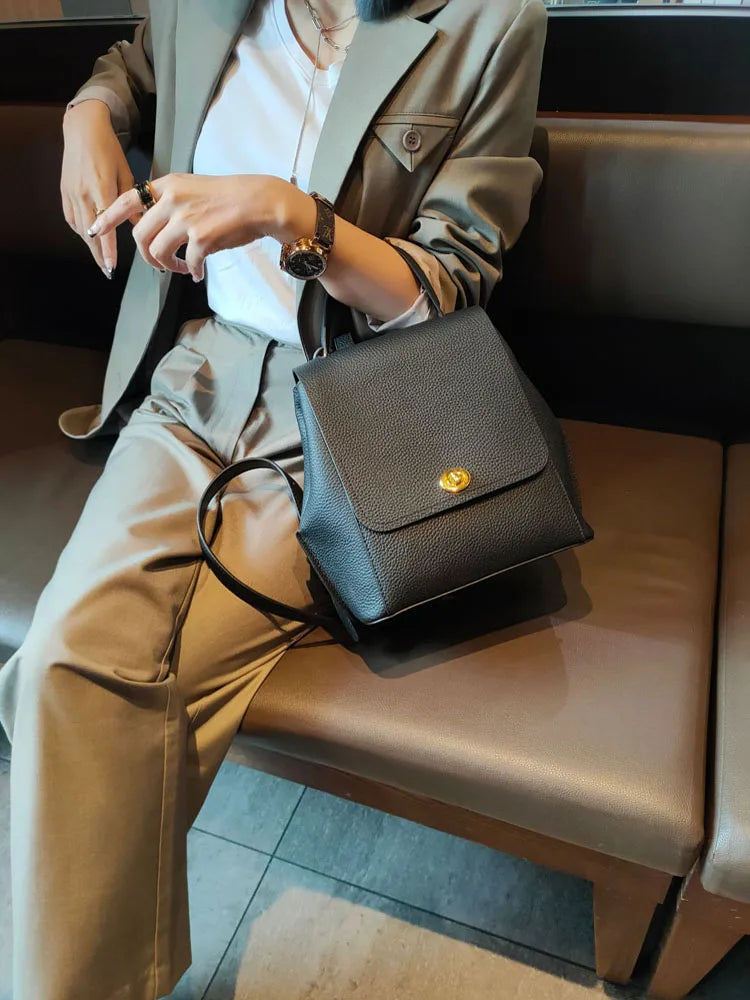 Backpack With Flap Lock For Everyday Refined Living - WO2MEN