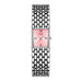 Square Dial Quartz Watch with Stainless Steel Bracelet - Silver Pink