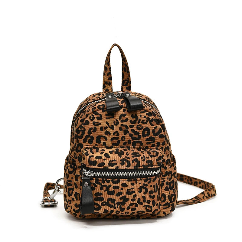 Leopard Print Backpack for Everyday City Travel Style - WO2MEN