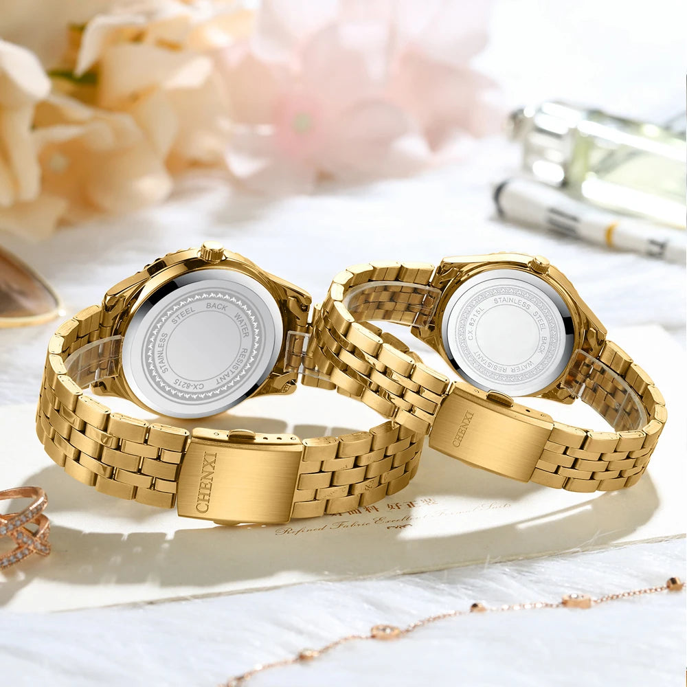 Diamond Bezel Quartz Wristwatch with Day Date