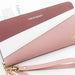 Wallet Colorblock Diagonal Design with Wrist Strap - Pink