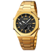 Hybrid Analog Digital Wristwatch with Water Resistant - Gold Black