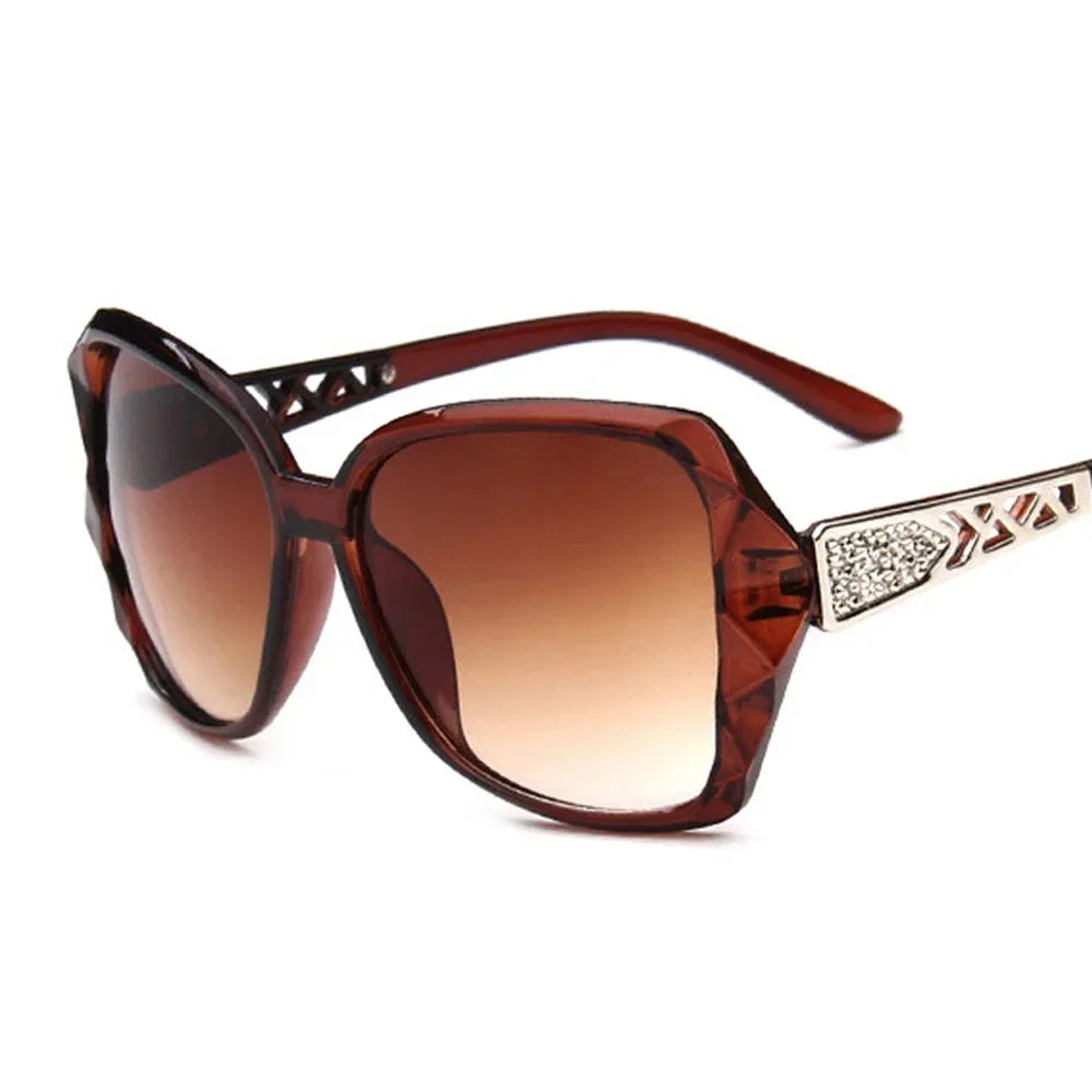 Square Sunglasses Crystal Embellished Temple Frame