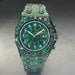 Wristwatch for Men Full Diamond Water Resistance - Green