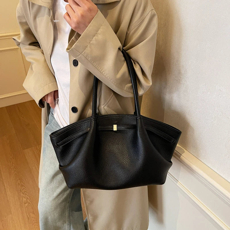 Handbag Lychee Pattern Underarm Tote For Everyday Use - WO2MEN