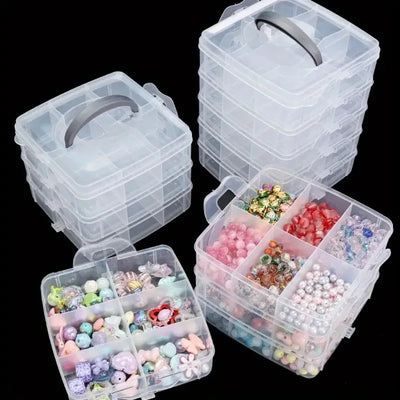 Three Layer Transparent Jewelry Storage Box Stackable