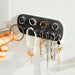 Wall Mounted Jewelry Storage Rack for Earrings - Black