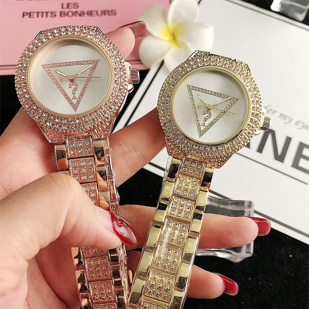 Halo Triangle Dial Watch With Sparkling Bezel Couture