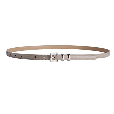 Simple Design Womens Thin Belt Silver Buckle Casual