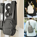 Crossbody Bag Nylon with front pocket everyday carry - Dark Gray