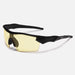 Gradient Lens Sunglasses Wraparound Sports Eyewear - Black Yellow