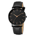 Simple Ultra Thin Watch for Everyday Minimalist Style - Black Rose Black