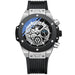Skeleton Chronograph Quartz Wristwatch Water Resistant - Black Silver V2
