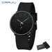 Elegant Round Quartz Watch With Sub Second Dial Aura - Black Blue