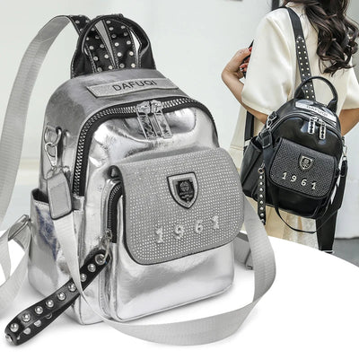 Backpack With Rivet Detailing And 1961 Motif Charm - WO2MEN