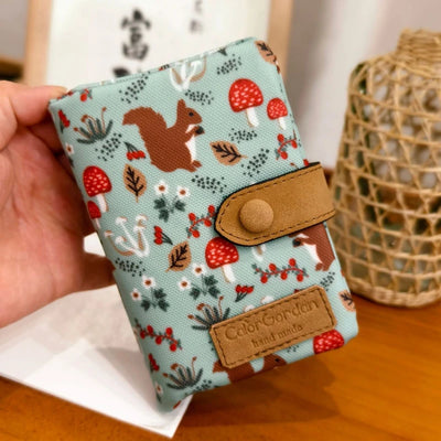 Floral Pattern Wallet With Zipper Hasp Compact Cards - WO2MEN