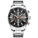 Sport Chronograph Watch with Complete Calendar - Silver Black