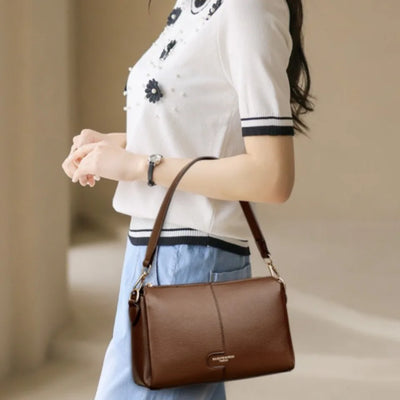 Crossbody Handbag with Flap Detail and Adjustable Strap