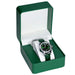 Watch Box with Cushioned Interior Clamshell Case - Green