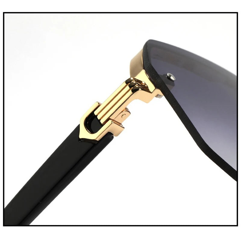 Sunglasses Rimless Square Double Bridge Gradient UV400
