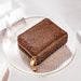 Glitter Sequin Wallet with Double Zip Closure - Gold