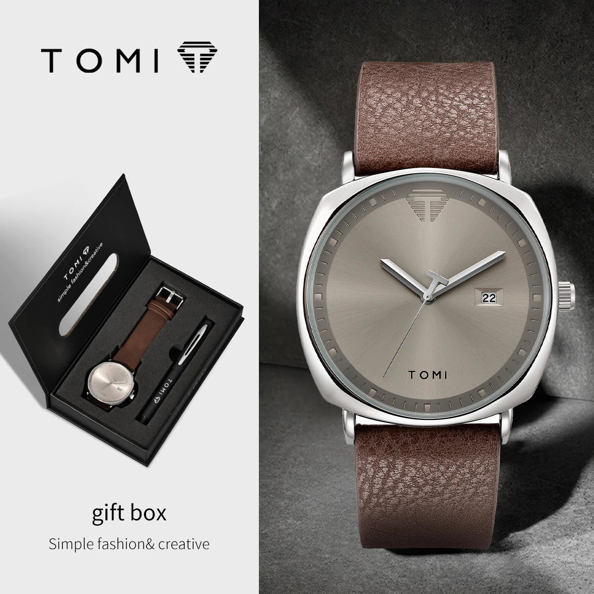 Timeless Calendar Quartz Watch Gift Box Set With Pen