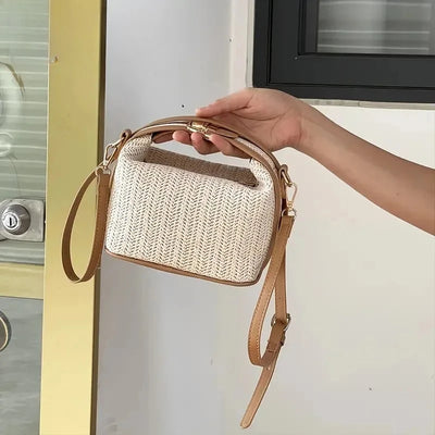 Woven Bucket Crossbody Bag for Seaside Getaways Essence
