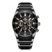 Big Dial Chronograph Watch Stainless Steel Case - Black