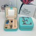 Jewelry Box Organizer with Mirror Portable Storage Case - E