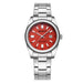 Elegant Quartz Wristwatch with Date and Steel Bracelet - Red