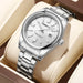Elegant Quartz Wristwatch with Date and Steel Bracelet - Silver