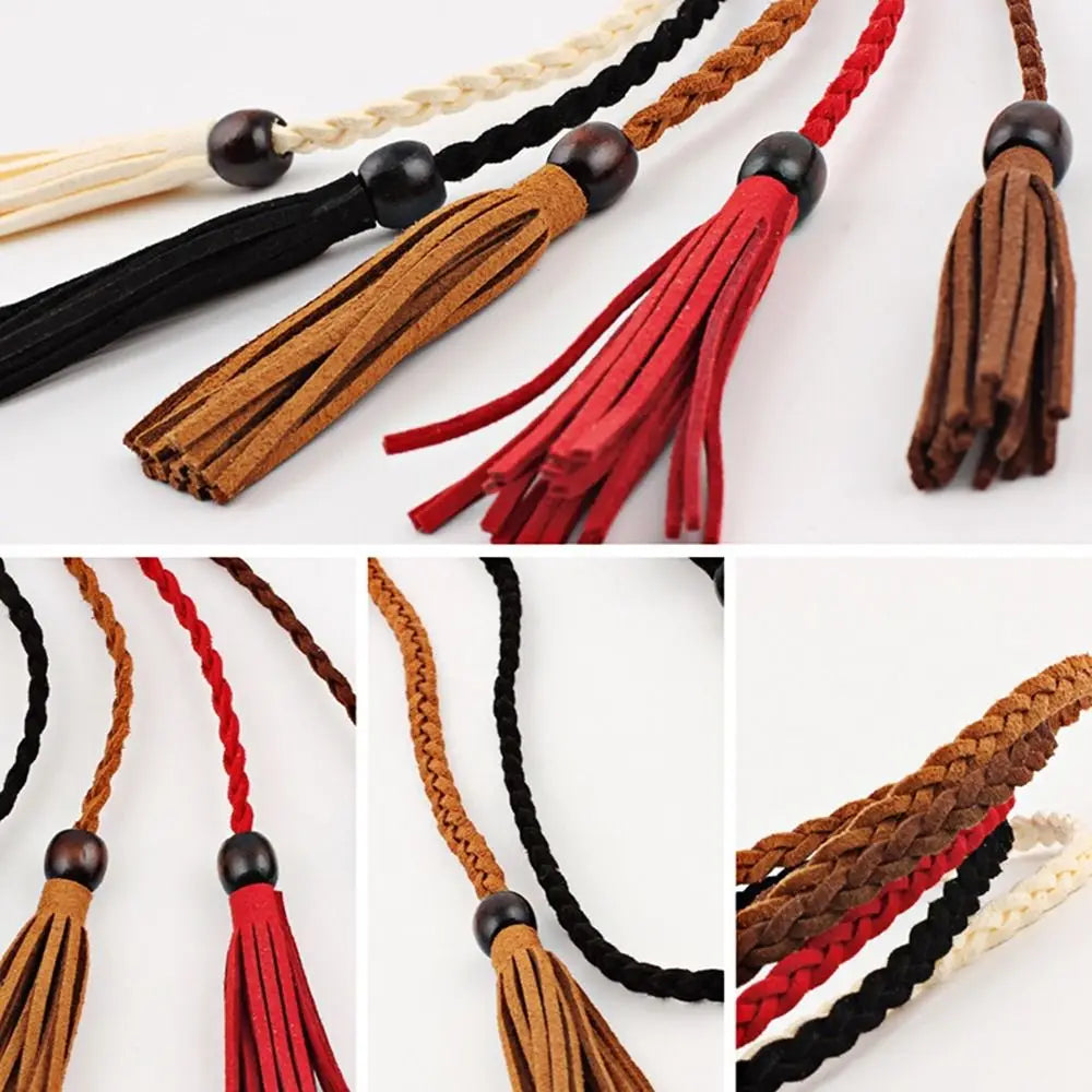 Braided Tassel Belt for Dress Cinch Bohemian Style