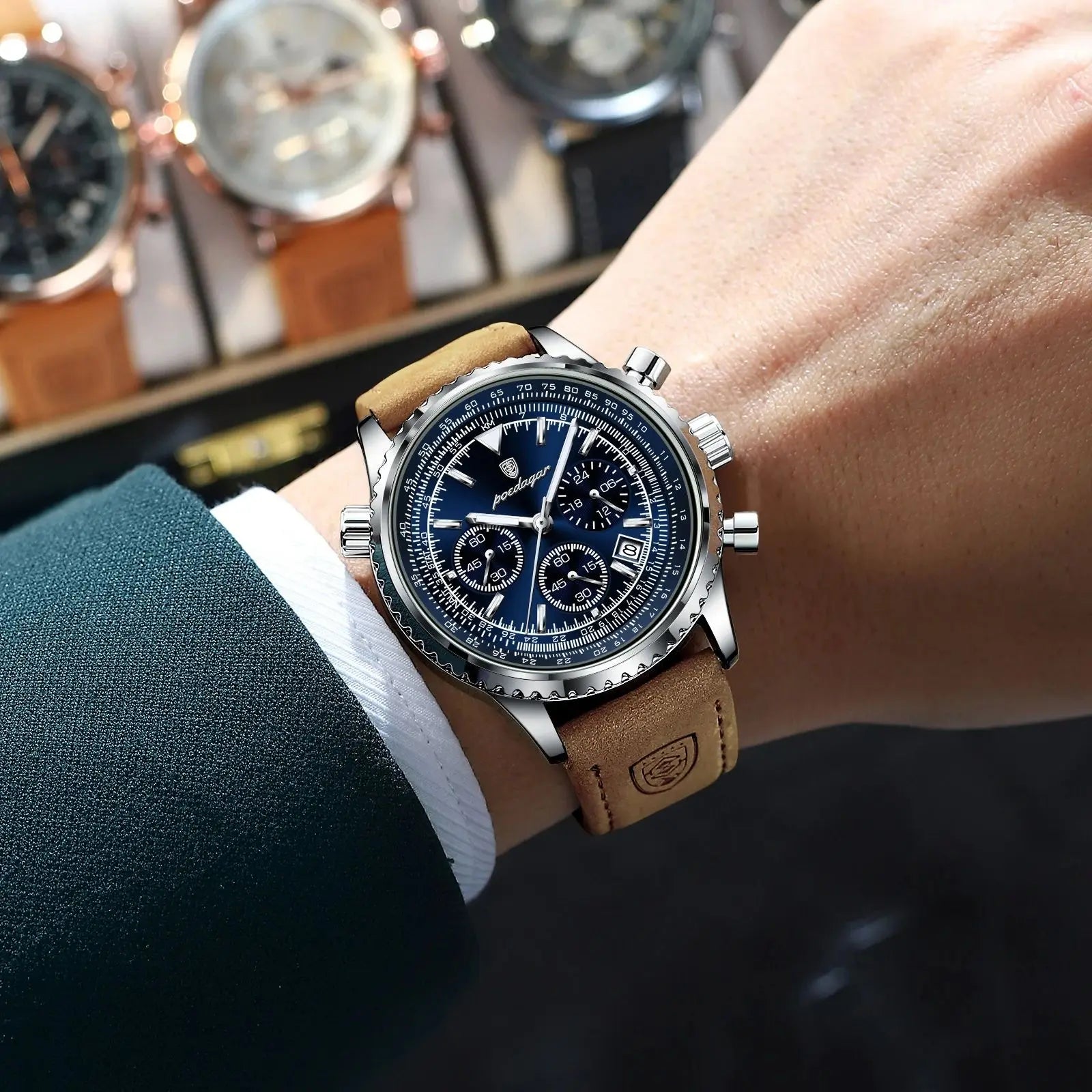 Wristwatch Chronograph Date Display Arabic Numerals