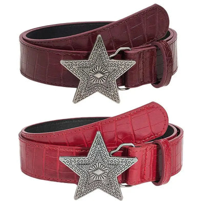 Star Buckle Belt with Five Point Star Accent Design