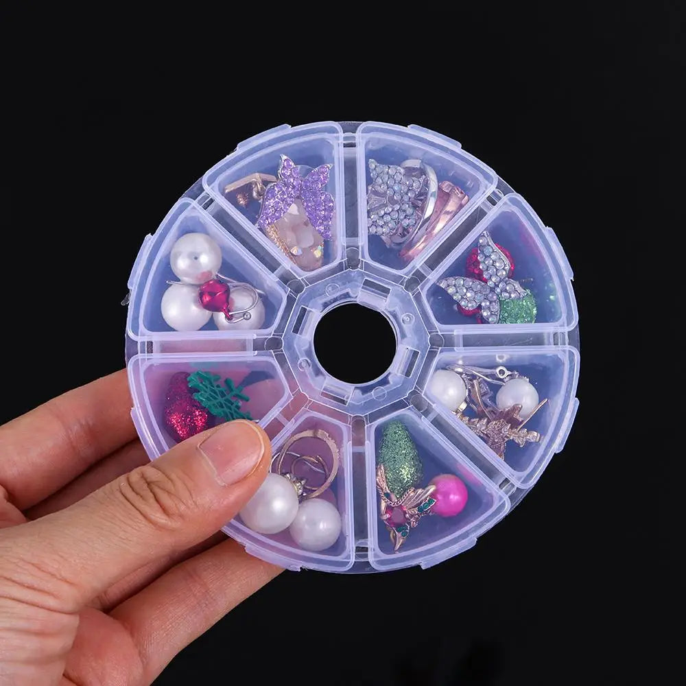 Round Beads Organizer with 8 Compartments Jewelry Box