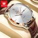 Calendar Week Display Timepiece With Luminous Dial - Rose White