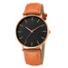 Simple Ultra Thin Watch for Everyday Minimalist Style - Brown Black