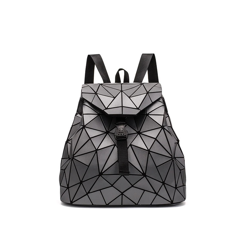 Backpack Geometric Grid Bag for Everyday Essentials - WO2MEN