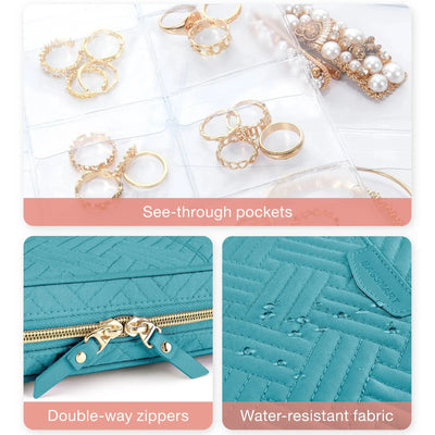 Elegant Jewelry Travel Binder Case See Through Panels