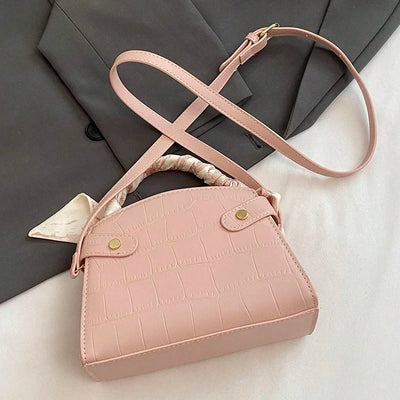 Handbag With Silk Scarf Accents Niche Retro Charm Line - WO2MEN