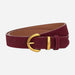 Belt with Circular Buckle for Everyday Wear And Style - Wine Red