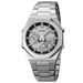 Stainless Steel Quartz Wristwatch for Men Digital - Silver White