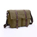 Messenger Bag with Flap Front Pocket Buckled Straps - Army Green Big