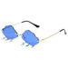 Cloud Rimless Sunglasses With Lightning Pendant - Green V7