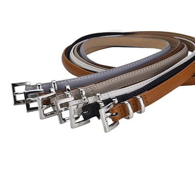 Simple Design Womens Thin Belt Silver Buckle Casual