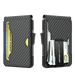 Slim RFID Pop Up Card Wallet with Money Clip Front - Carbon Fiber